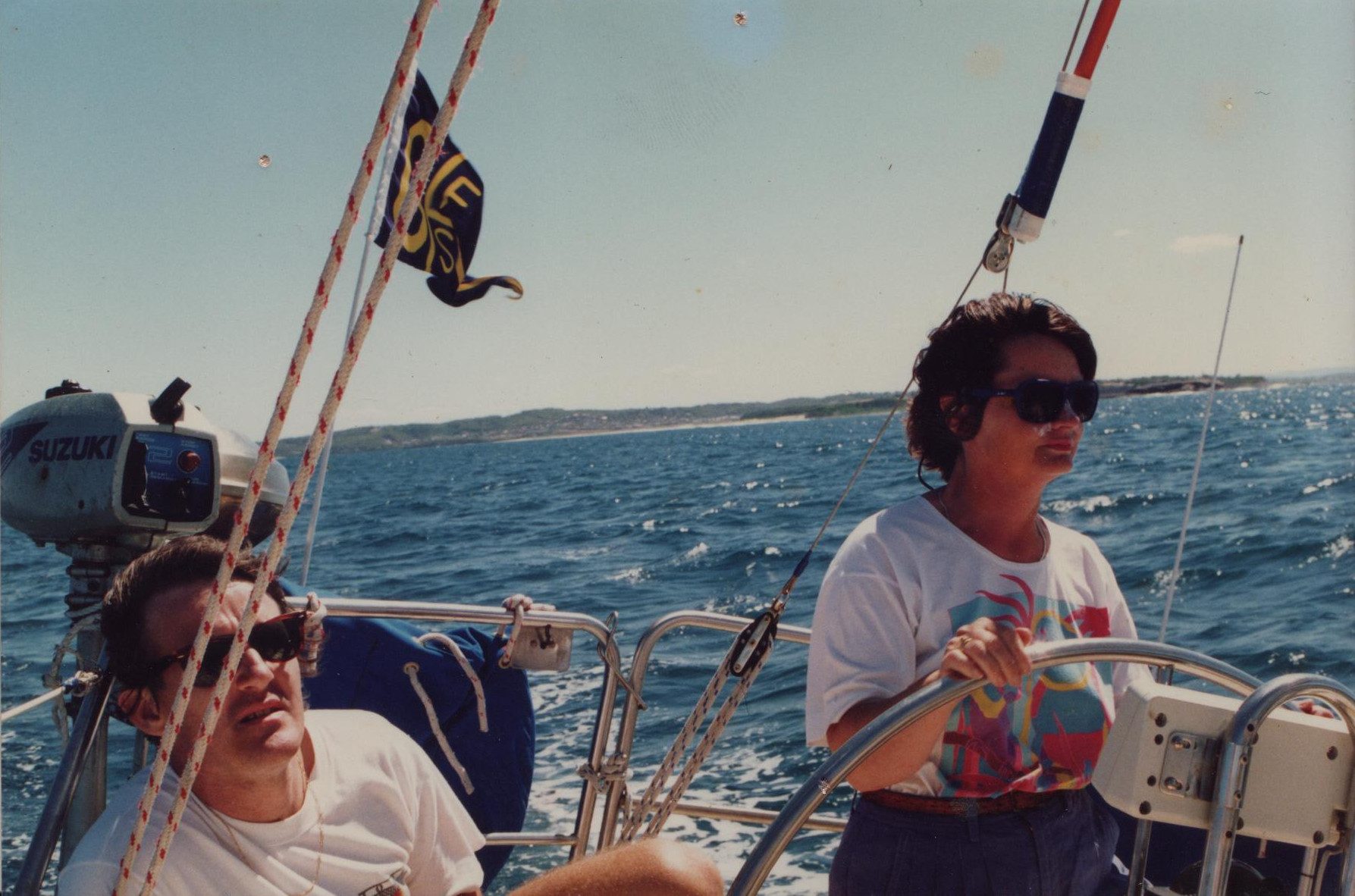 Marion Burchell on the Helm of 'Starlight Express' in Sydney Harbour