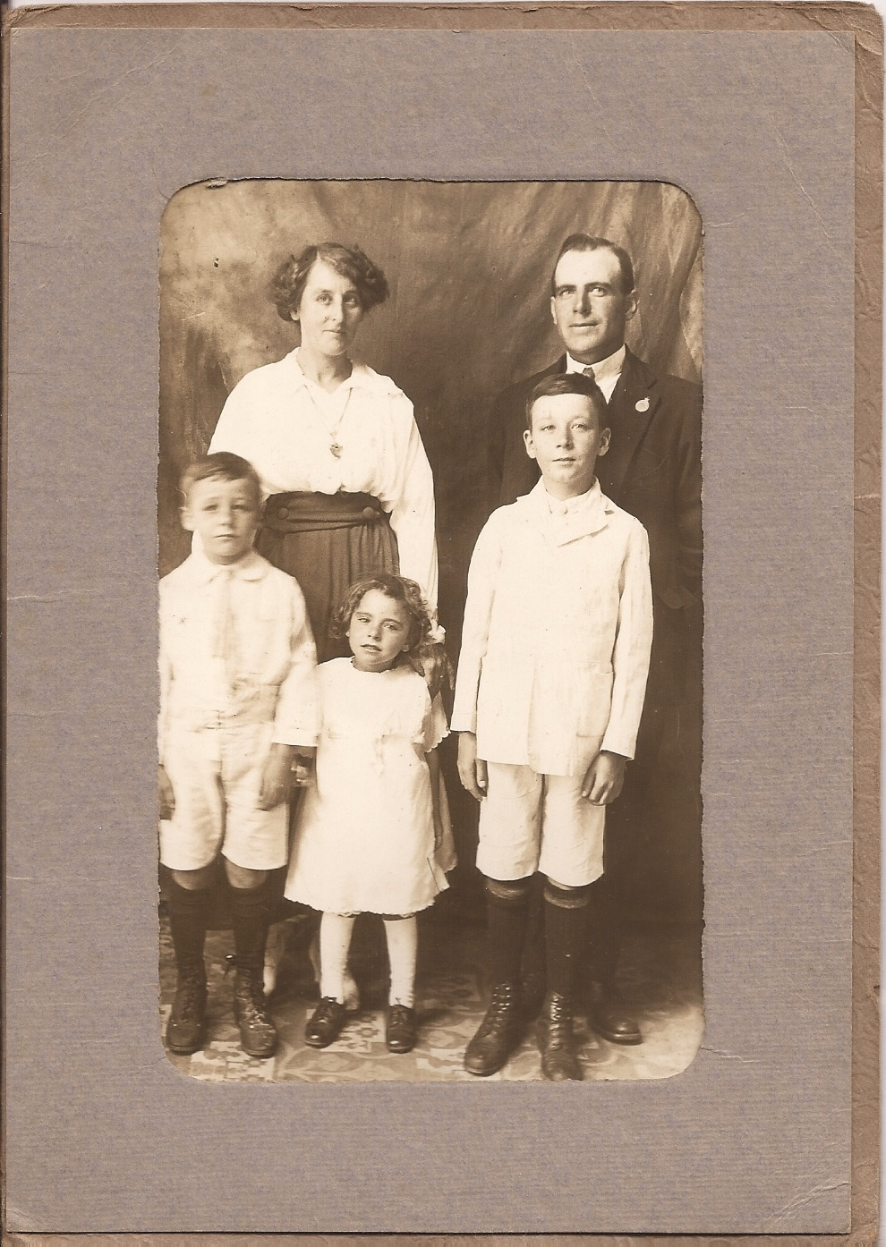 William George Burchell II (front right) with his Mother, Brother (Harold), half Sister Audrey and step father Sidney Attwood.