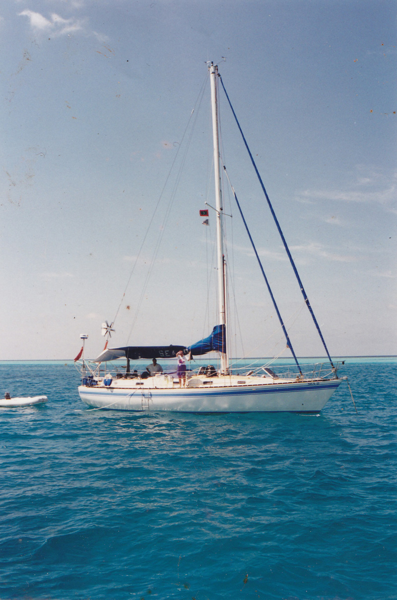 Marion Burchell (nee Dinning) and Ron Burchell aboard A.Y.Sea-D